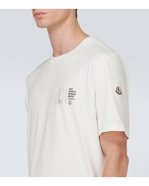 T-shirt in jersey di cotone di Moncler in White da Uomo
