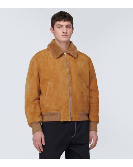 Men's Tan Suede Bomber Jacket: Bradstone :: MEN :: Caine