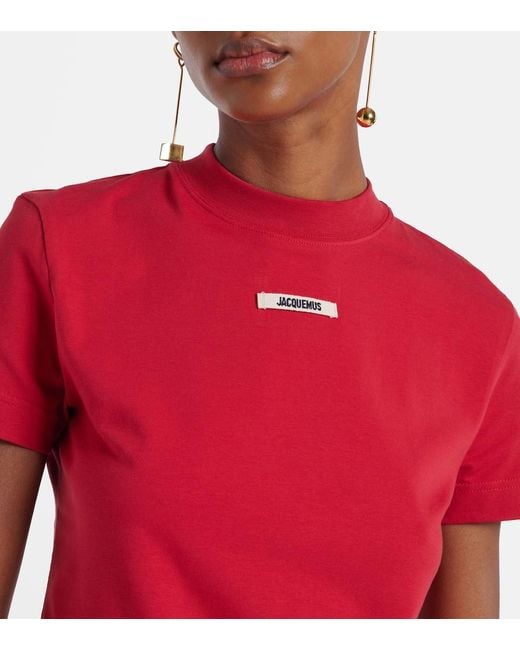 Top De Jersey En Mezcla De Algodon Jacquemus de color Red