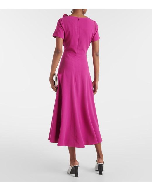 Roksanda Purple Bow-Detail Midi Dress