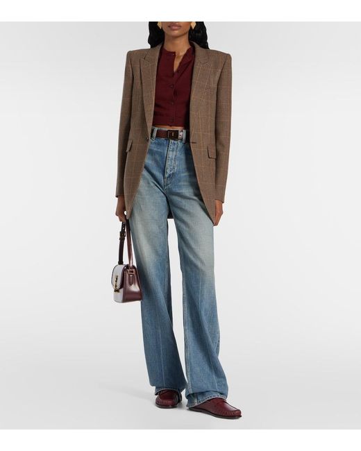Saint Laurent Red Laurent Leather Penny Loafers