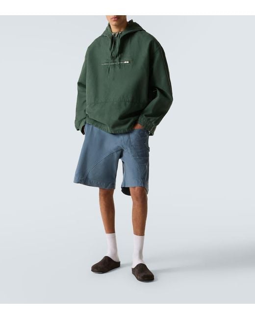 J.W. Anderson Blue Twisted Cotton Canvas Bermuda Pants for men