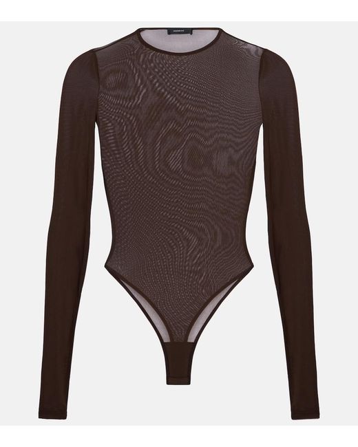 Wardrobe NYC Brown Sheer Bodysuit