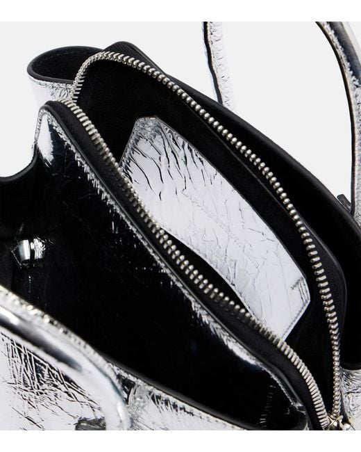 The Attico Metallic La Passeggiata Mini Leather Top-Handle Bag