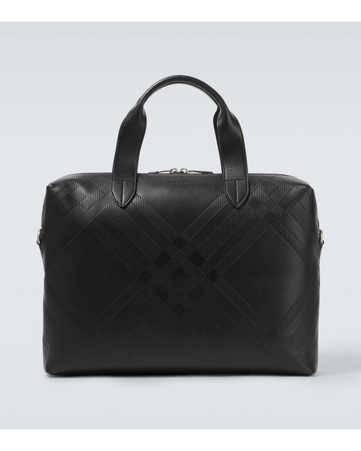 Burberry Aktentasche Check Aus Leder in Black für Herren