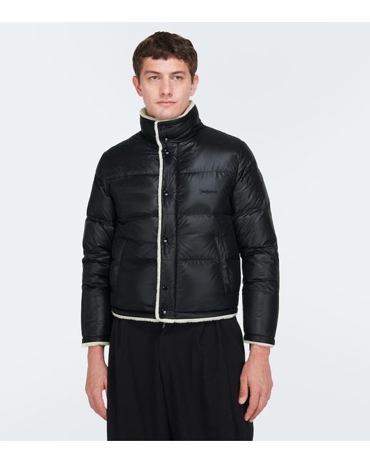 Saint Laurent Faux Shearling-lined Down Jacket in Black for Men | Lyst