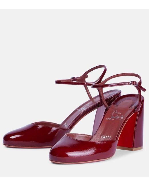 Christian Louboutin Red Jane Patent Leather Pumps