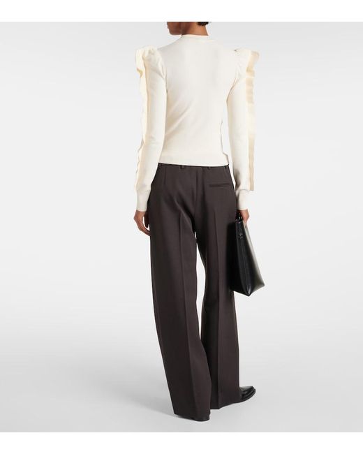 Max Mara Natural Genero Ruffled Jersey Sweater