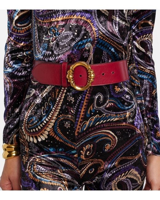 Etro Red Leather Belt