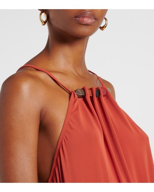 Eres Orange Tiana Halterneck Maxi Dress