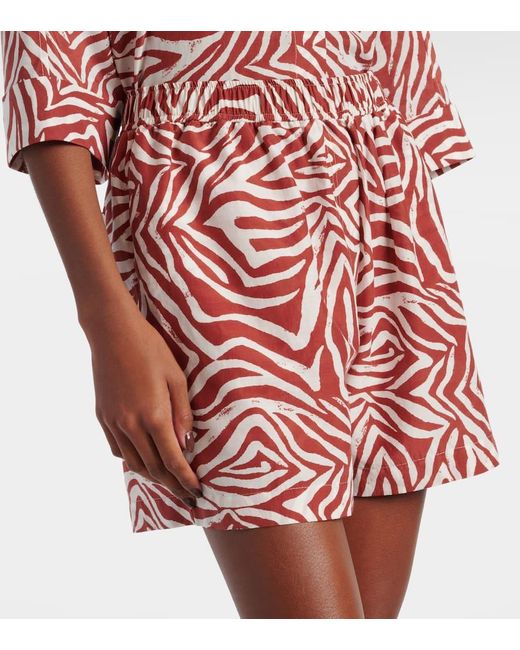 Brunello Cucinelli Red Shorts Aus Baumwolle Und Seide