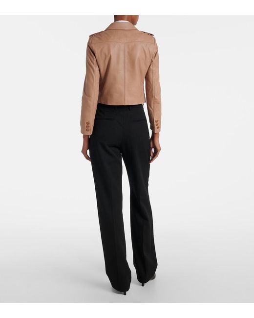 Dorothee Schumacher Natural Sleek Statement Cropped Leather Jacket
