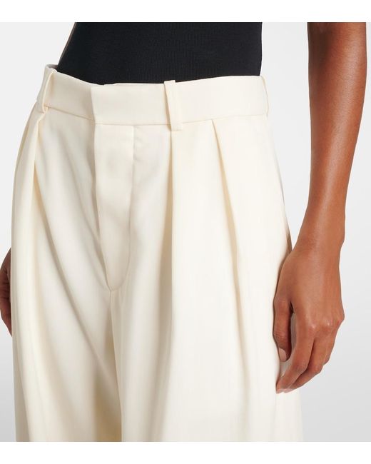 Wardrobe NYC White Low-Rise Wide-Leg Wool Pants