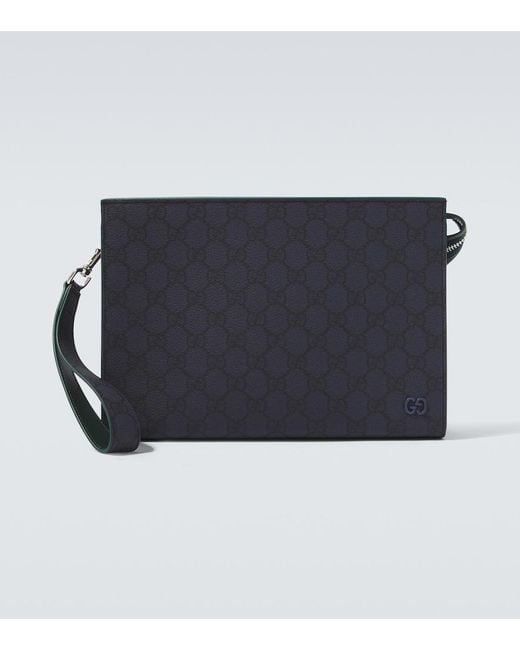 Gucci Gg Small Pouch With Strap in Black for Men | Lyst