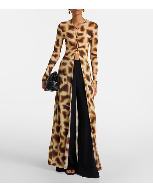 Christopher Esber Metallic Printed Jersey Top