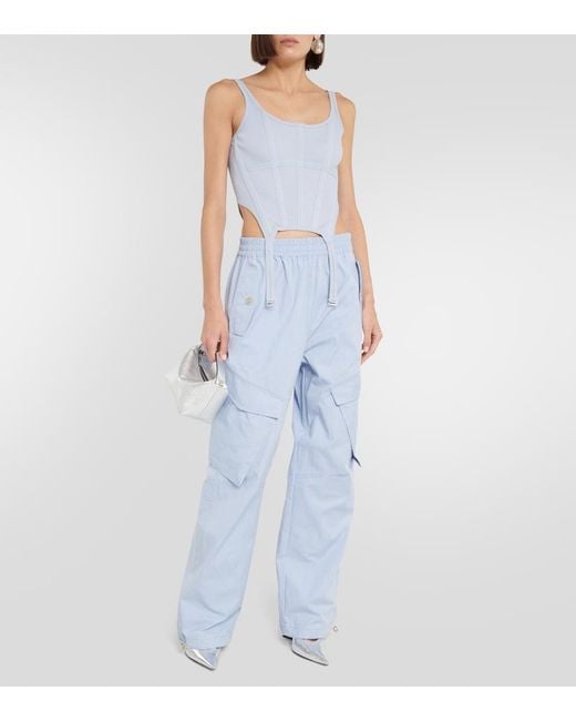 Dion Lee Blue Cotton Jersey Bustier
