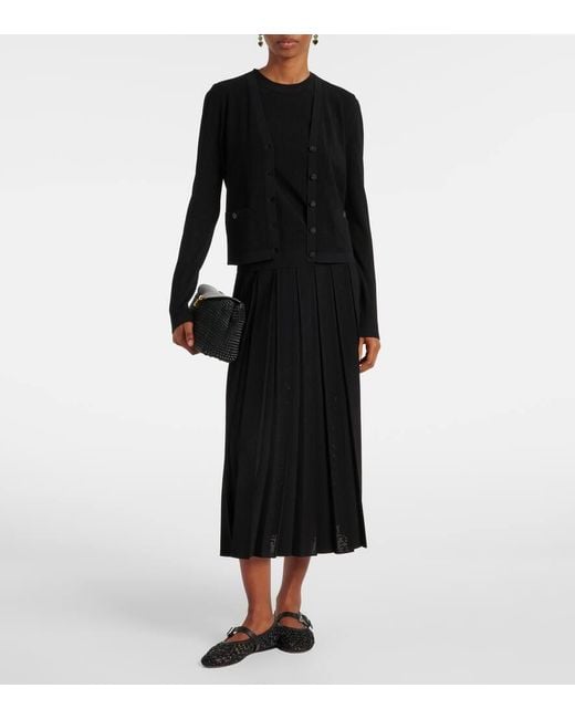 Tory Burch Black Plissierter Midirock