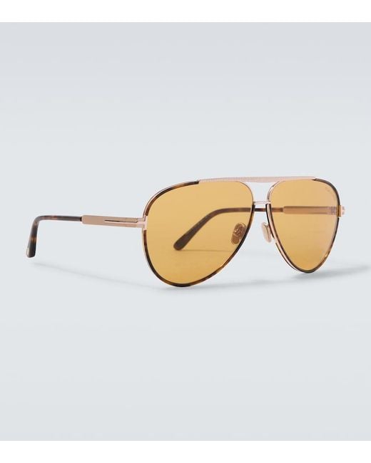 Tom Ford Brown Rupert-02 Aviator Sunglasses for men