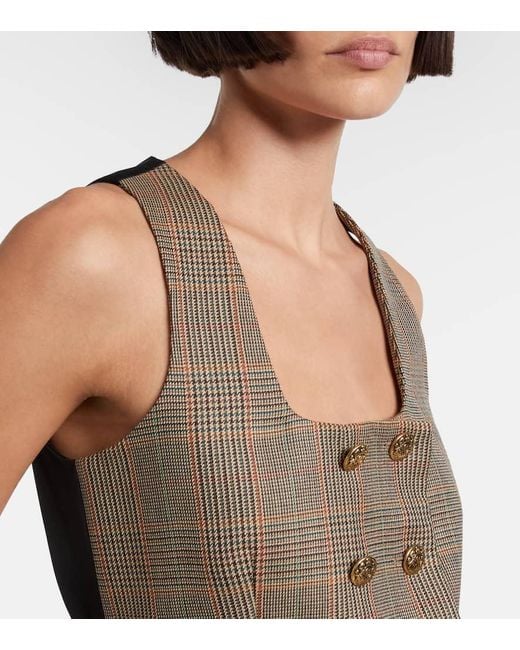 Alexander McQueen Natural Prince Of Wales Check Wool Vest