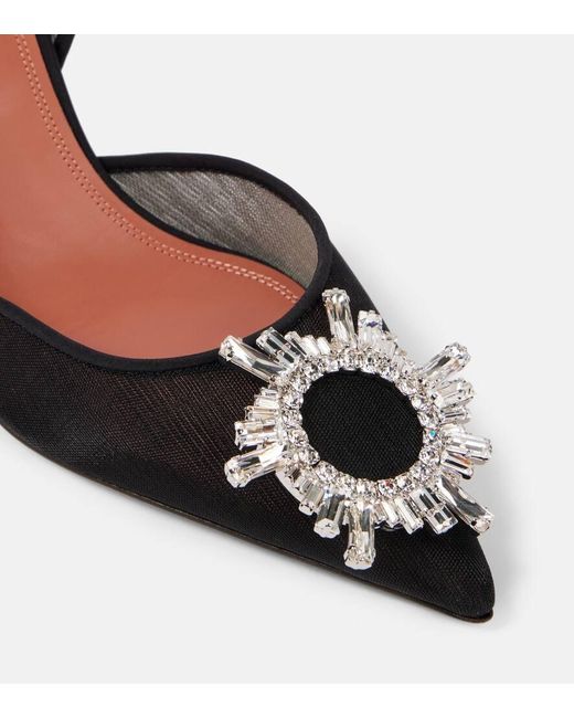 AMINA MUADDI Metallic Begum 70 Mesh Slingback Pumps