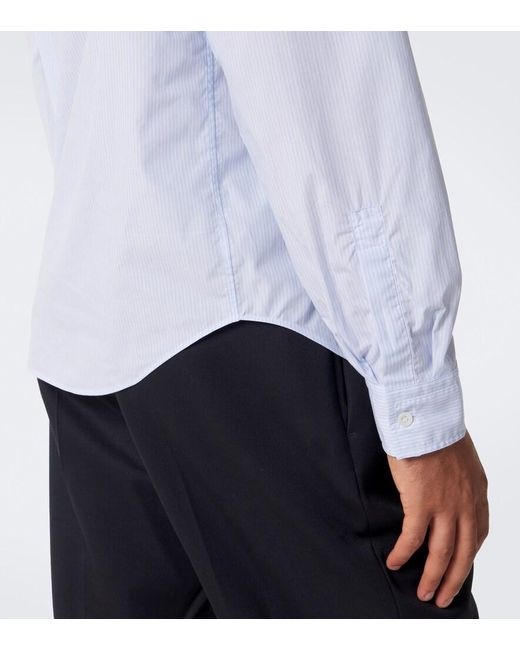 Lardini Blue Striped Cotton Poplin Shirt for men