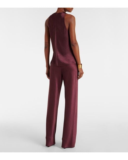 Vince Purple Draped Satin Top