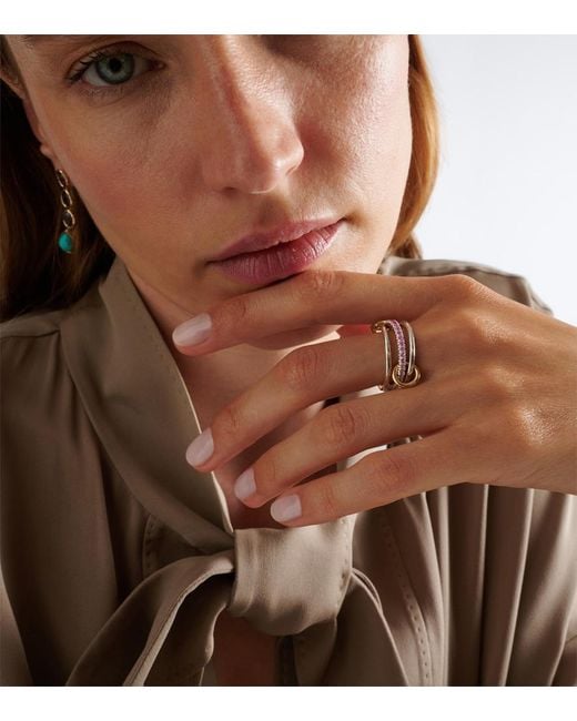 Spinelli Kilcollin White Tigris Sterling And 18Kt Ring With Sapphires