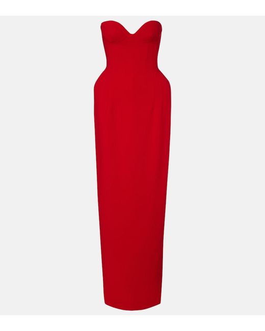 Magda Butrym Red Wool-Blend Bustier Gown