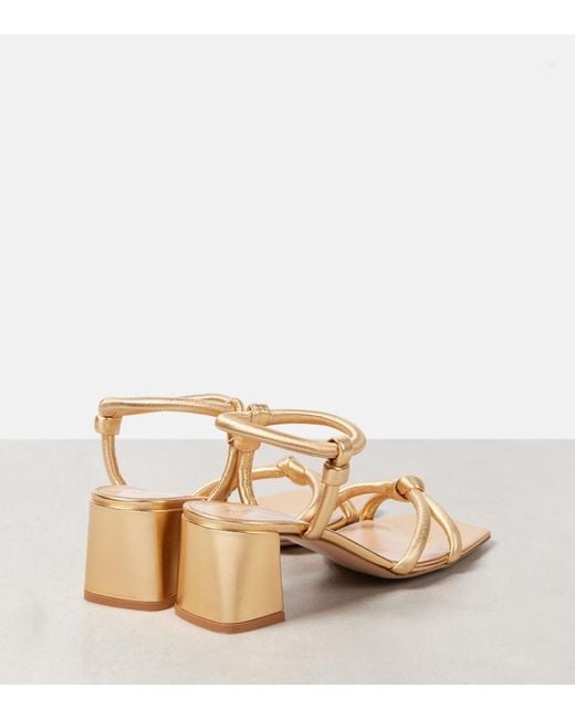 Gianvito Rossi Metallic Juno 55 Leather Sandals