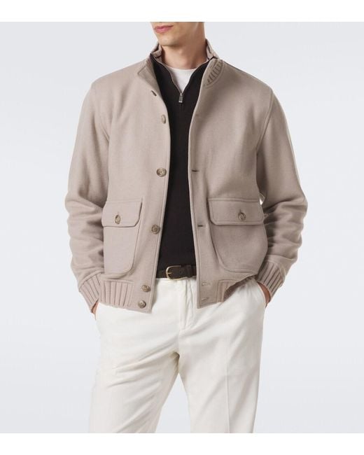Fedeli Natural Cashmere Bomber Jacket for men