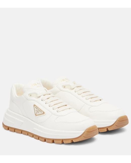 Prada White Sneakers Aus Leder