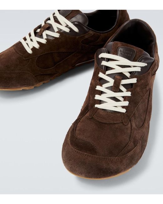Bottega Veneta Brown Orbit Flash Suede Sneakers for men