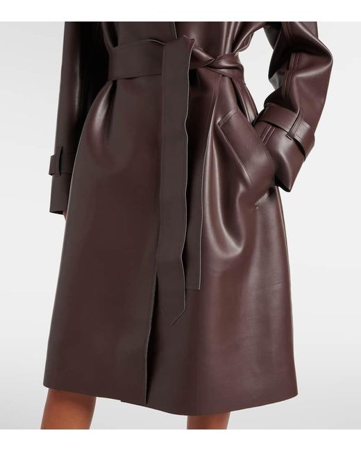 Norma Kamali Brown Trenchcoat Aus Lederimitat