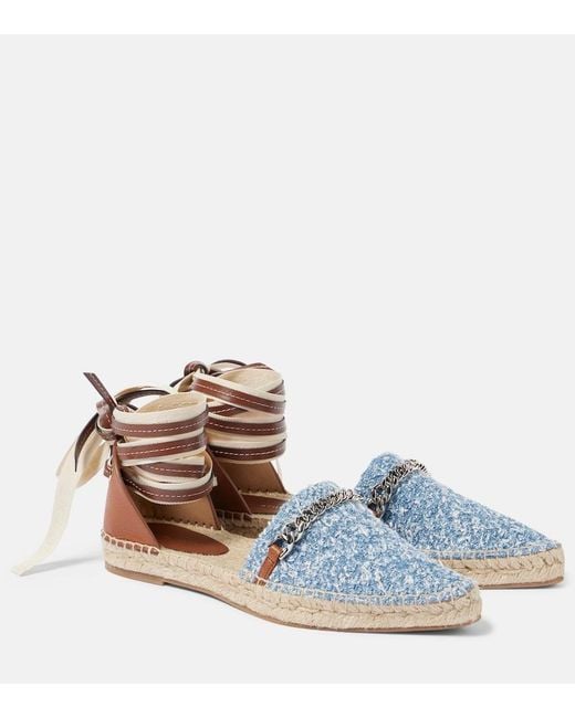 Stella McCartney Blue Gaia Denim Boucle Espadrilles