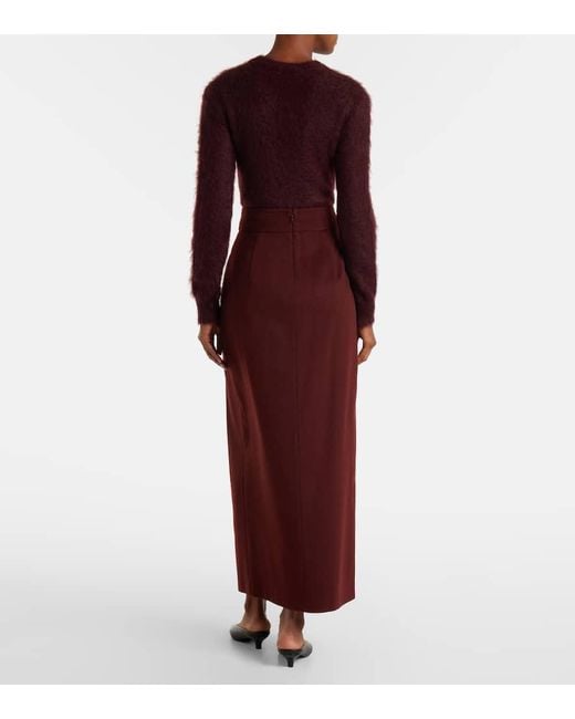 Max Mara Red Bleistiftrock Zattera Aus Wolle
