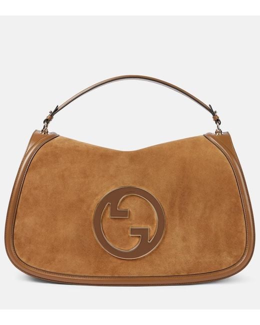 Gucci Blondie Large Suede Tote Bag in Brown | Lyst