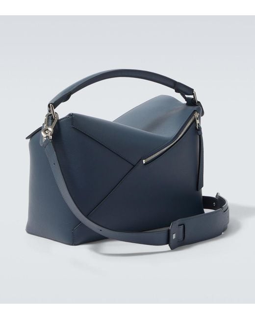 Loewe Blue Puzzle Edge Large Leather Shoulder Bag for men