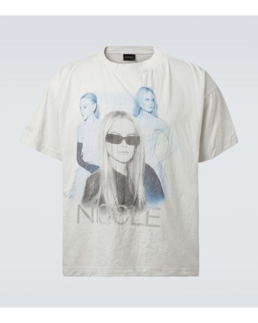 Balenciaga White Nicole Cotton Jersey T-Shirt for men