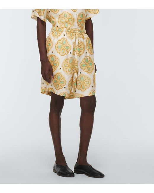 Commas Metallic Printed Silk Shorts for men