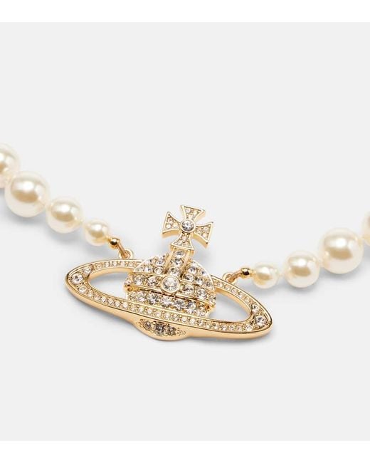 Vivienne Westwood Metallic Choker Bas Relief Orb Mit Zierperlen