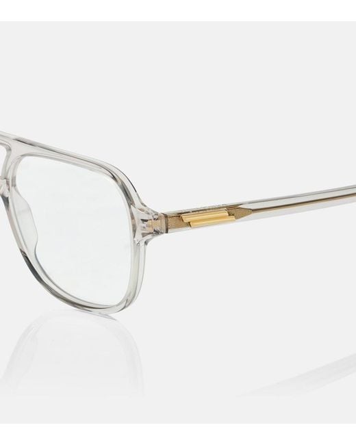 Bottega Veneta Gray Slim Ribbon Aviator Glasses