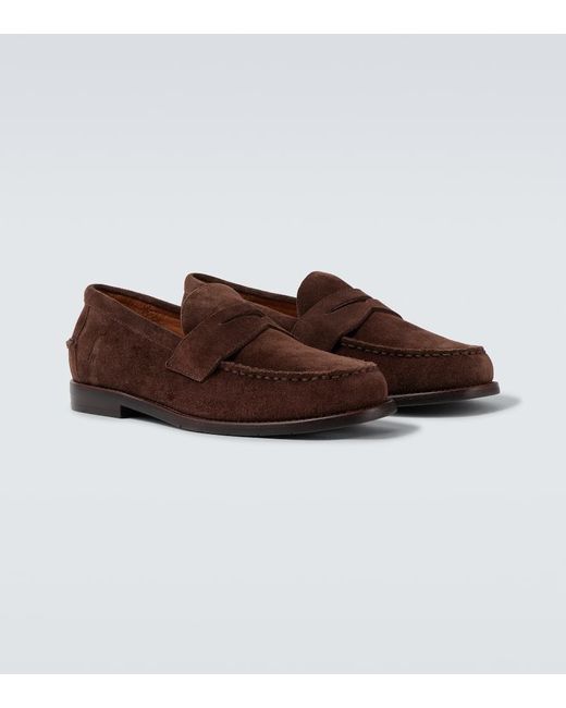 Polo Ralph Lauren Brown Logo Suede Loafers for men