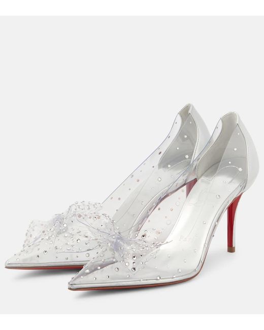 Christian Louboutin White Pumps Jelly Strass 80 Mit Kristallen