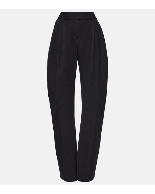 The Attico Blue Wide-Leg Satin Pants