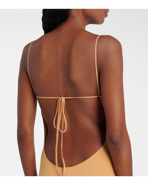 Faithfull The Brand Metallic Citara Knitted Cotton-Blend Maxi Dress