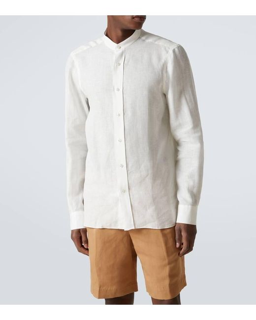 Rubinacci White Linen Shirt for men