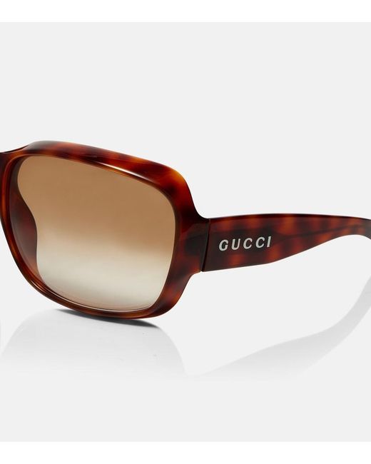 Gucci Brown Script Square Sunglasses