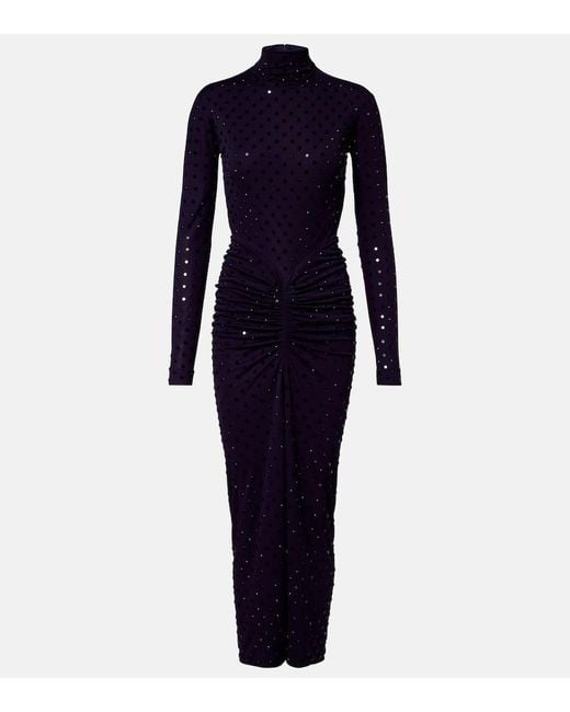 Alaïa Blue Embellished Midi Dress
