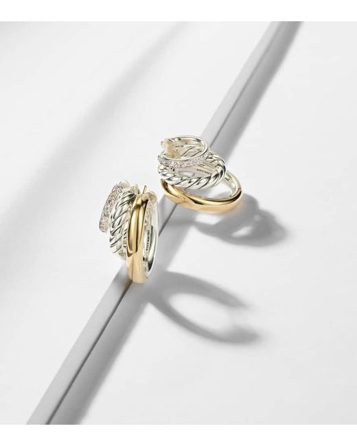 David Yurman White Ohrringe Dy Mercer Aus 18Kt Gelbgold Und Sterlingsilber Mit Diamanten