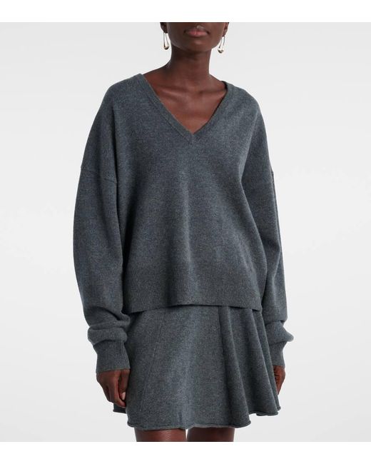 Extreme Cashmere Gray N°224 Clash Cashmere-Blend Sweater